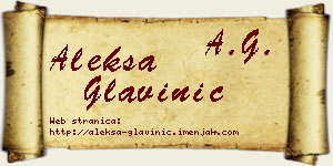 Aleksa Glavinić vizit kartica